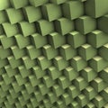 3d  greenish cubes in perspecive 1 Royalty Free Stock Photo