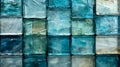 Background from a wall lined with old glass colored blocks Royalty Free Stock Photo