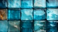 Background from a wall lined with old glass colored blocks