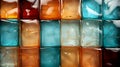 Background from a wall lined with old glass colored blocks Royalty Free Stock Photo