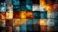 Background from a wall lined with old glass colored blocks Royalty Free Stock Photo