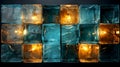 Background from a wall lined with old glass colored blocks Royalty Free Stock Photo