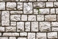 Wall made of block shaped old natural stones Royalty Free Stock Photo