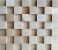 The background or wall is made of square wooden bars of the same size Royalty Free Stock Photo