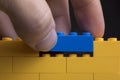 Background wall made of toy construction brick blocks Royalty Free Stock Photo