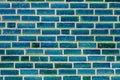 Wall made of turquoise bricks Royalty Free Stock Photo