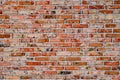 Background is wall old red burnt brick Royalty Free Stock Photo