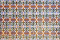 Relief tiles made in Triana Seville for traditional decoration in architecture. Royalty Free Stock Photo