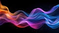 Background wallpaper with colorful glowing waves of smoke elements, abstract whimsical digital backdrop