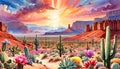 Background wallpaper colorful sunrise sunset storm cloud light cactus flower