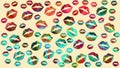 Background Wallpaper Frame Pattern Lips mix color