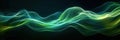 Background wallpaper with green glowing smoke elements, abstract whimsical digital backdrop