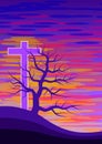 Background with illustration alluding to holy week and calvary. Digital art.