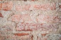 Background and wallpaper texture Empty Old Brick Wall Texture. Painted Distressed Wall Surface. Grungy Wide Brick wall. Royalty Free Stock Photo