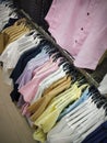 Colourful Hanging Shirts Background Royalty Free Stock Photo