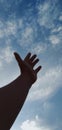 background walpaper of hand and the sky