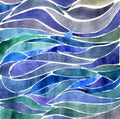 Background with water color waves Royalty Free Stock Photo