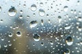 Background of water droplets on window glass surface