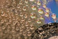 Background of water drops on the glass surface of compact disc Royalty Free Stock Photo