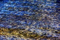 Background of the water of Lake Traunsee in the coastal area. Colorful texture of stones under water Royalty Free Stock Photo