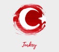Turkey flag in grunge round shape Royalty Free Stock Photo