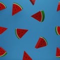 Heap of watermelon slices abstract background. 3D Rendering. Royalty Free Stock Photo