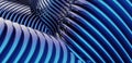 background waves Parallel waves of plastic Twisted curved tube 3D illustration