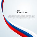 Background of wavy striped ribbons of colors of the flag of Russia of a patriotic national symbol Element for the design