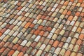 Background of weathered roof shingles in the old town Royalty Free Stock Photo