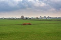 In the background the Weir Driel in the river Nederrijn