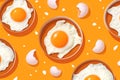 background white breakfast texture art easter egg yellow food pattern healthy. Generative AI.