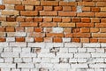 Background of white and brown bricks