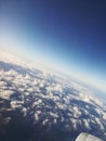 Background white clouds seen during a flight