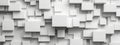 A background with white cube boxes randomly shifted, forming a block pattern, complete with a banner and copy space