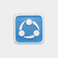 ShareIt Social Media Icon Isolated on white background 3d Illustration Royalty Free Stock Photo