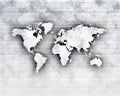 WORLD MAP SILHOUETTE WITH STAINS BACKGROUND Royalty Free Stock Photo