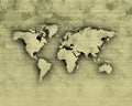 WORN WORLD MAP SILHOUETTE WITH STAINS BACKGROUND Royalty Free Stock Photo
