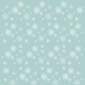 Background with white snow-flakes on blue, vector