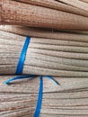 Background of wicker rolls. Raffia texture Royalty Free Stock Photo