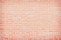 Background of wide old red brick wall texture. Old Orange brick wall concrete or stone wall textured, wallpaper limestone abstract Royalty Free Stock Photo