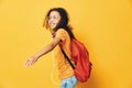 Education woman young backpack fashion girl girl female bag beautiful background woman childhood person school