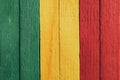 Background wood green, yellow, red old retro vintage style, rasta reggae flag Royalty Free Stock Photo