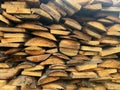 Background wood texture. Many logs carved from a large tree and a small tree Royalty Free Stock Photo