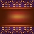 Background with wooden board and ornament Royalty Free Stock Photo