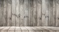 Background with wooden table old wall board Royalty Free Stock Photo