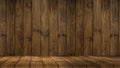 Background with wooden table old wall board Royalty Free Stock Photo