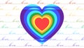 Background from the word Love. Rainbow colored heart. Rainbow in the heart. Rainbow flag of the LGBT movement. The symbol of Royalty Free Stock Photo