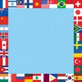 Background with world flags frame Royalty Free Stock Photo