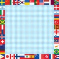 Background with world flags frame Royalty Free Stock Photo