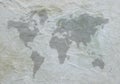 World map on old wall. Royalty Free Stock Photo